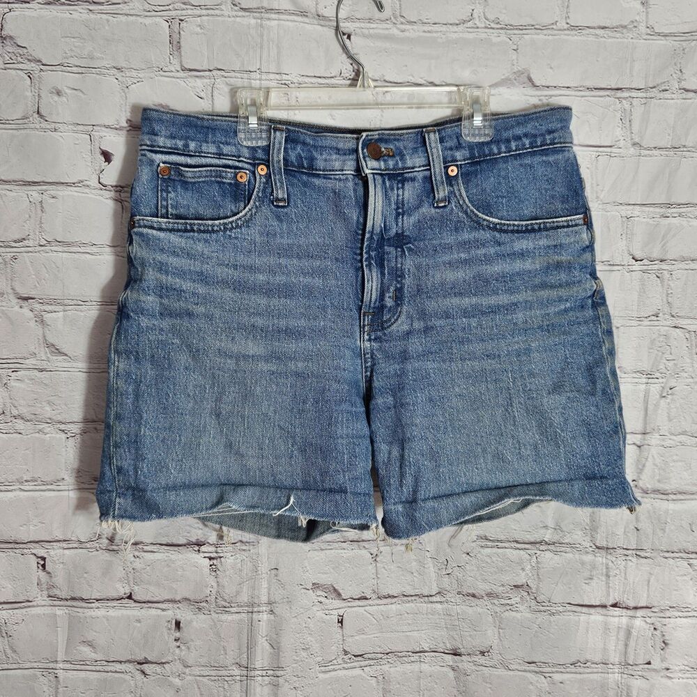Madewell The Perfect Jean Shorts Womens 30P Blue Cutoff Curvy High Rise